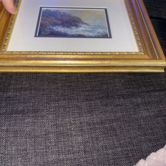 Framed Signed Sylvia Dyer Acrylic Painting: Island Cliffs Brunswick Maine Artist - Picture 7 of 9